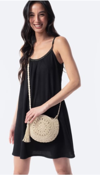 Bolso Bandolera redonda acabado rafia de mujer TEX por 7.99€