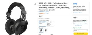 Røde NTH-100 Headset voor €86,70