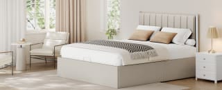 VASAGLE Estructura Cama, 160 x 200 cm, Cama Elevable + cabecero por 148,79€