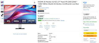 Monitor Xiaomi 2K A27Qi 27" QHD 100Hz por $2,889 | Oferta Amazon