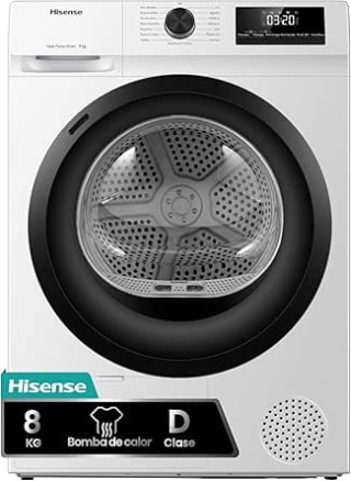 Hisense DHQE800BW2 Secadora Ropa, 8Kg, Clase D, 60cm, 16 Programas por 355.49€