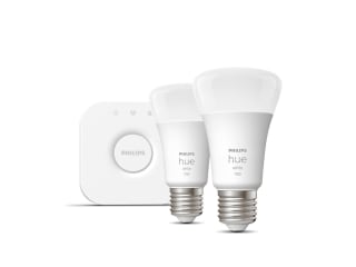 Hue Starterkit: 2 E27 slimme lampen (1100) voor €40 bij Philips Hue