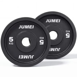 Barra recta Jumei 120 cm + 2 discos de 5 kg por $1,366 en Mercado Libre