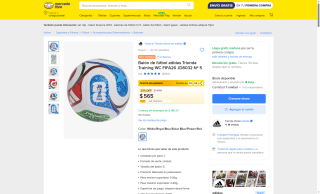 Balón de fútbol adidas Trionda por $565 | Oferta Mercado Libre