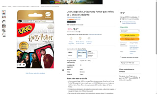 UNO Harry Potter 112 Cartas por $83 | Amazon