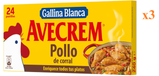 3 x AVECREM Pastillas de caldo de pollo 24 uds. 240 g. por 5.58€