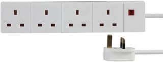 Pro Elec 3m 4 Socket Extension Lead with Neon Power Indicator – White – £6.61 at Amaz