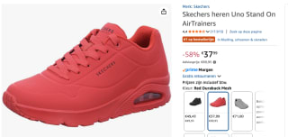 Skechers Uno - Stand On Air - Heren Sneakers - Rood voor €37,99 bij Amazon