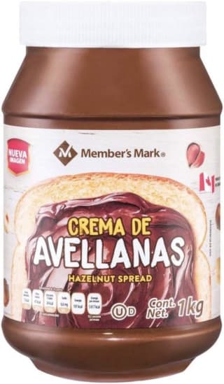 Member's Mark crema de avellanas 1 kg por $138 en Amazon
