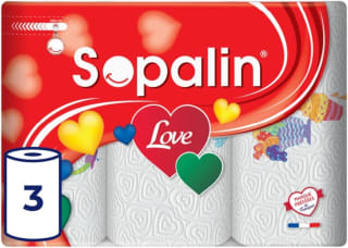 Sopalin Love (lot de 3 rouleaux, 2 plis) pour 1,99€