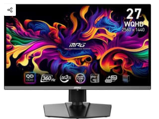 Monitor MSI MPG 271QRX QD-OLED 26.5" QD-OLED WQHD 360Hz FreeSync Premium Pro USB-C