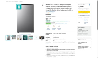 Frigobar Hisense 3.3 pies por $2,355 | Amazon (Santander MSI)