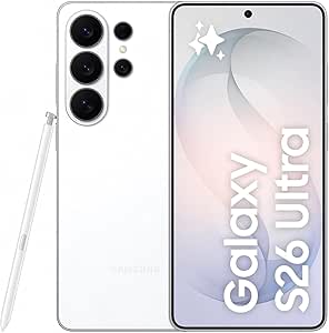 Samsung Galaxy S26 Ultra AI Phone, 12 GB Memory, 256 GB Storage, White, 3 Year Extend