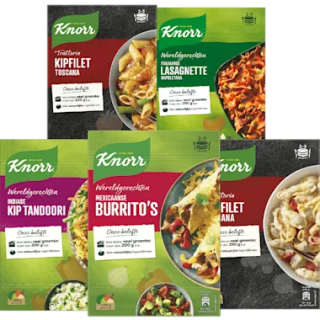 Alle Knorr Wereldgerechten of trattoria 2+3 gratis bij de Plus