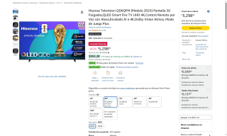 Hisense Fire TV 50" 4K QLED por $4,498 | Amazon (NU)
