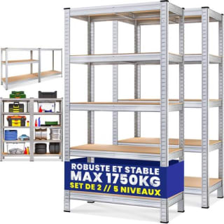 Euro Vanadium – Étagère métallique modulable 160 x 160 cm pour 30,99€ chez ManoMano