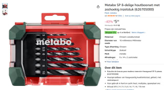 Metabo houtboorcassette SP 8-delig voor €5,38 bij Amazon
