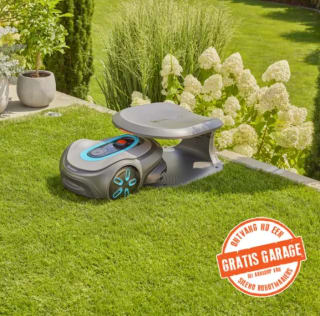 Gratis garage bij Sileno robotmaaier van Gardena