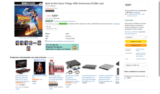 Trilogía Volver al Futuro 40 Aniversario Blu-ray por $699 | Amazon
