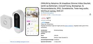 omajin Slimme Deurbel - HD - incl. Chime voor €47,48 bij Amazon