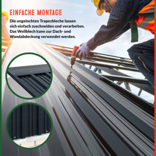 Jeu de 14 tôles trapézoïdales Gris 110x46cm (7m²) pour 54,99€ chez DeubaXXL