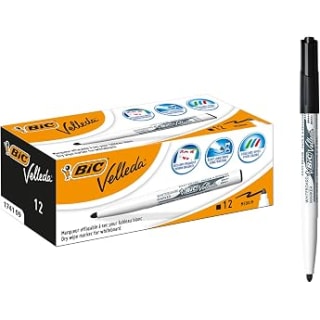 24 rotuladores BIC Velleda 1721 negro para Pizarra Blanca Punta Fina por 6.58€