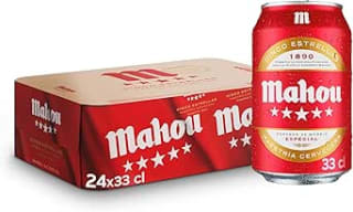 Mahou 5 Estrellas, Cerveza Lager Dorada, Pack 24 Latas x 33cl por 12.11€
