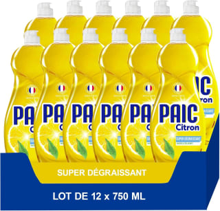 Paic Liquide Vaisselle Éclat Citron (12 x 750 ml) pour 16,24€ chez Amazon