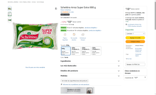 Arroz Schettino Super Extra 900g por $19 | Oferta Amazon