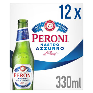 Peroni Nastro Azzurro Beer Lager Bottles 12x330ml for £10 at Tesco
