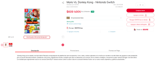 Mario Vs. Donkey Kong para Nintendo Switch por $609 en Sears