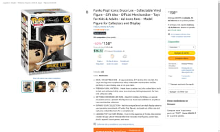 Funko Pop! Icons Bruce Lee 9,5cm por $159 | Amazon