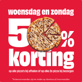 Gratis tweede pizza bij Domino's bij afhalen t/m 30 augustus