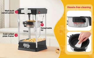 VEVOR Machine à pop‑corn 480 W (113 g) pour 56,90€ chez Vevor