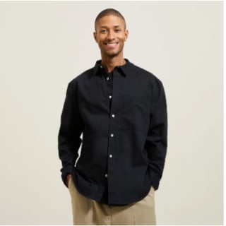 Chemise en coton twill - Noir à 10€