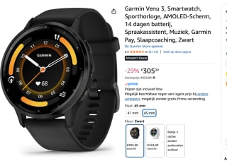 Garmin Venu 3, Smartwatch, Sporthorloge voor €305 bij Amazon