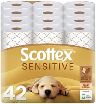 Scottex Papel Higiénico Sensitive 84 rollos por 22,33€ en Amazon
