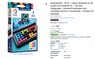 SmartGames - IQ Fit - 120 opdrachten - Hersenbreker voor €9,09 bij Amazon