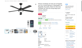 Ventilador de Techo Ohniyou con Luz por $1,633 | Amazon