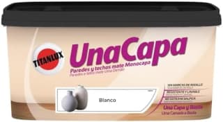 Titanlux Una Capa Lavable pintura para paredes Blanco 4 Litros por 15.63€