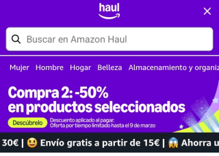 Compra 2: 50% en productos seleccionados con Amazon Haul.