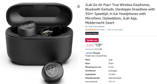 JLab Go Air Pop+ True Wireless Earphones voor €19,99 bij Amazon
