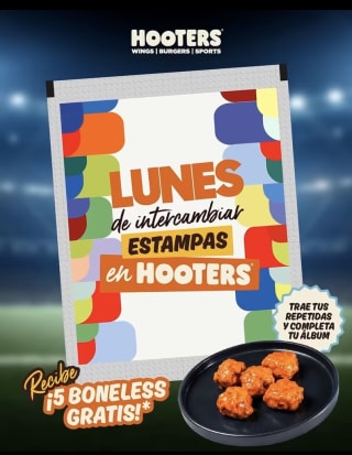 5 Alitas Gratis por Intercambiar Figuritas Repetidas | Hooters