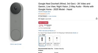Google Nest deurbel 3de generatie voor €111,98 bij Amazon