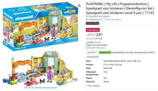 PLAYMOBIL My Life Puppy zorgcentrum 71743 voor €23,89 bij Amazon