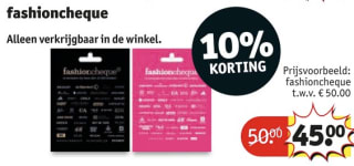10% korting op Fashioncheque Fashion cadeaukaart bij Kruidvat