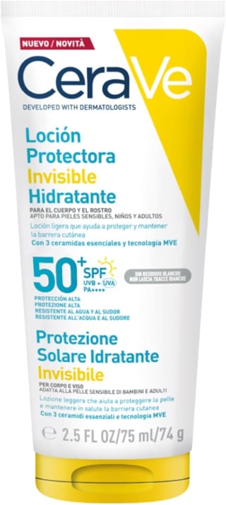 CeraVe Loción Protectora Invisible Hidratante SPF 50+ (75 ml) por 7,93€