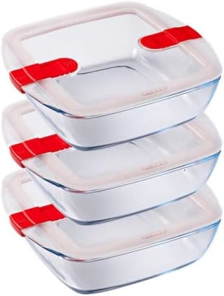 Pyrex Cook & Heat 3 glazen bewaardoosjes met deksel voor €23,33 bij Amazon DE