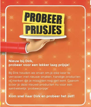 Tot 58% korting op nieuwe 'probeerprijsjes' bij Dirk