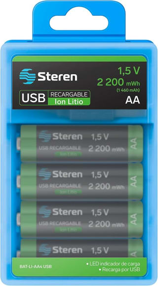 Baterías STEREN USB-C AA por $209 | Oferta Amazon